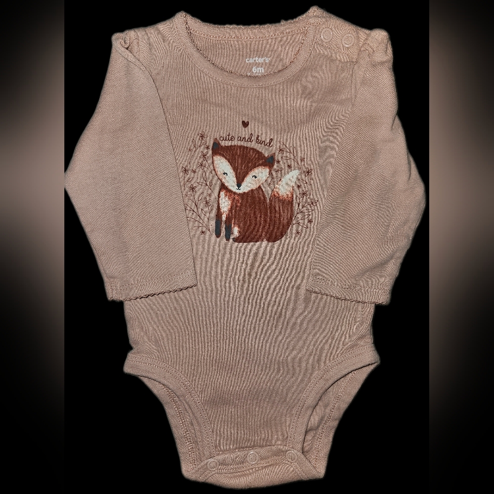 Carter's Pink Fox Baby Onesie